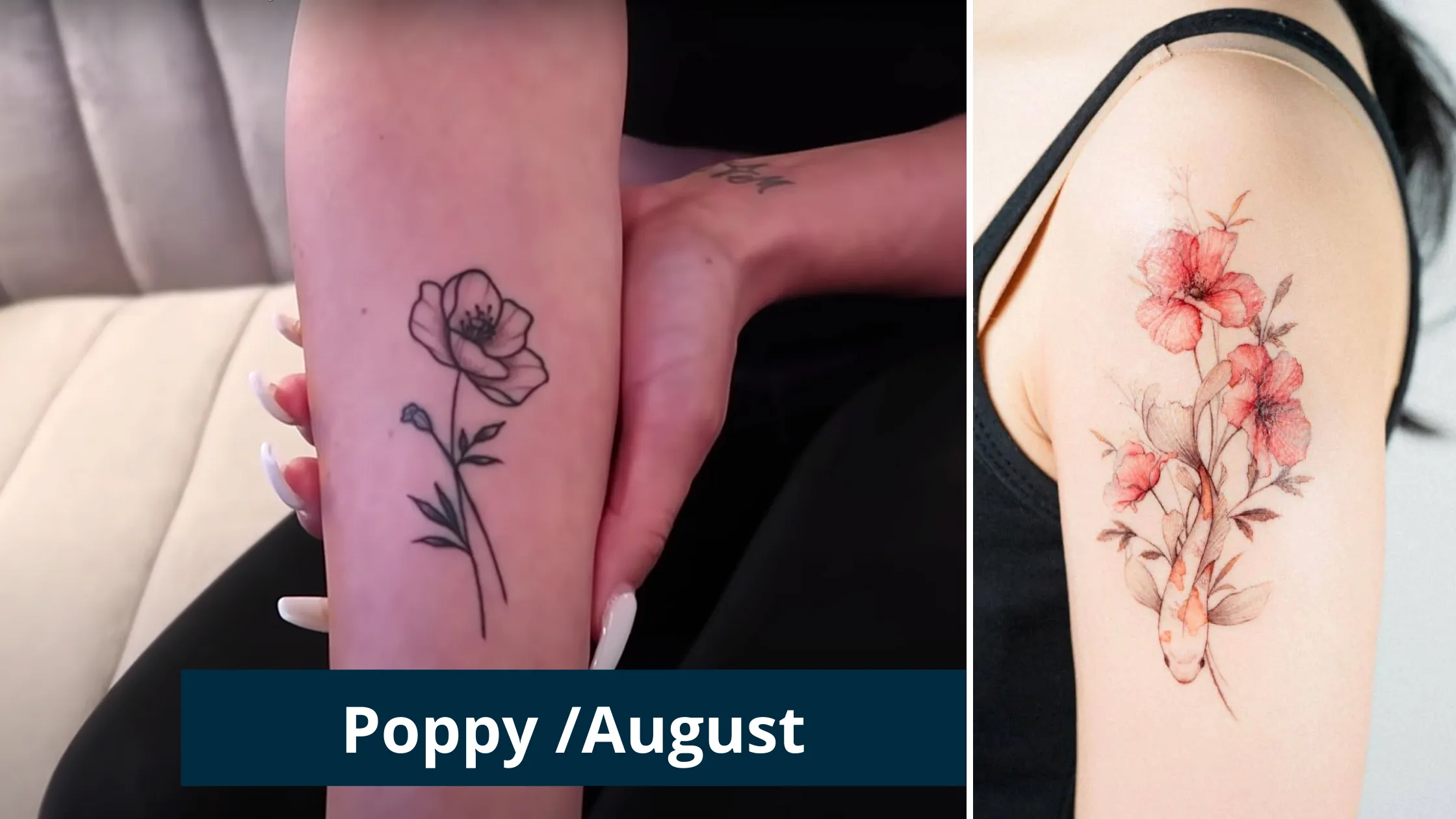 Birth flowers tattoo ideas 2021 - Poppy August