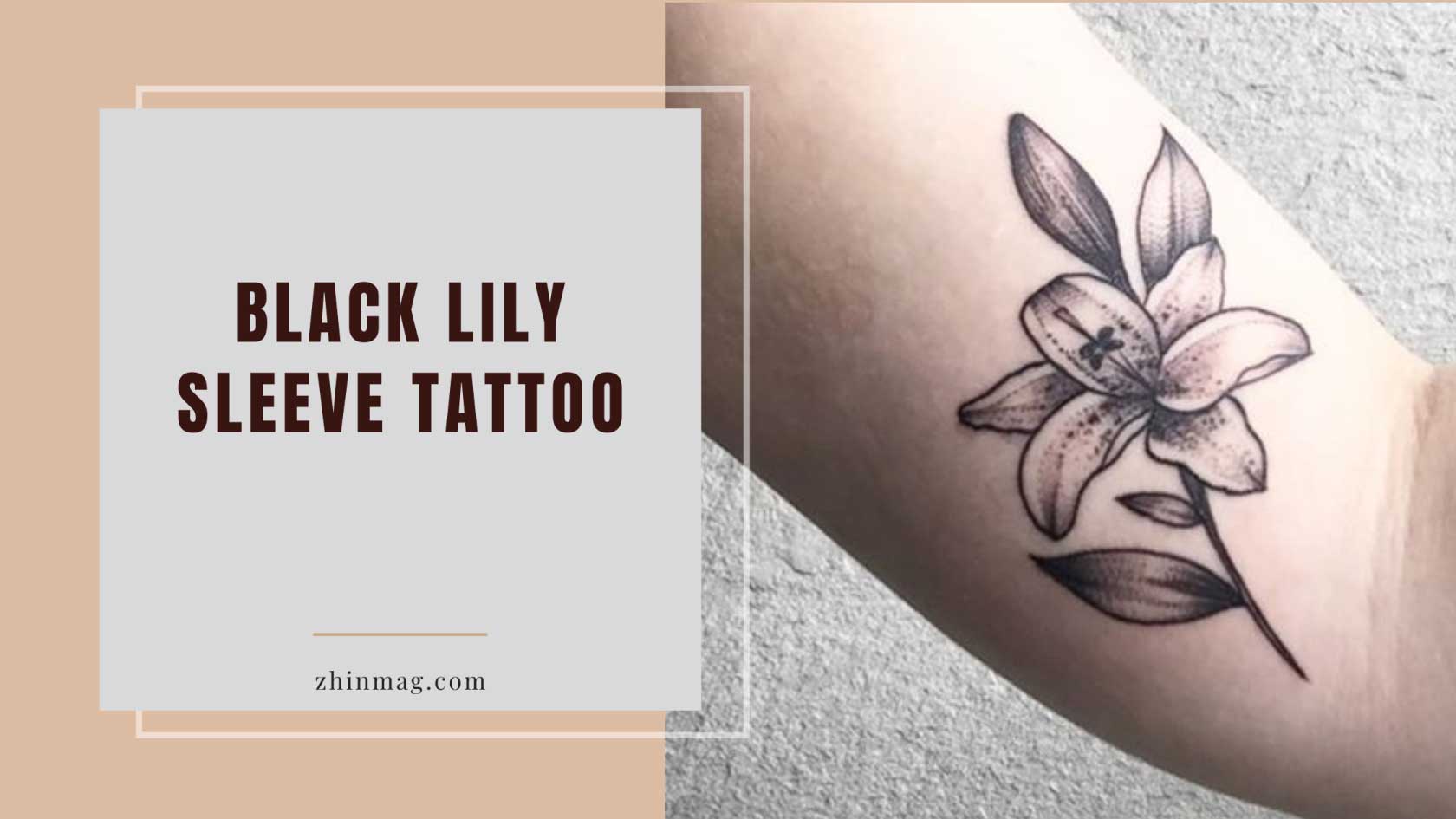 Black Lily Sleeve Tattoo