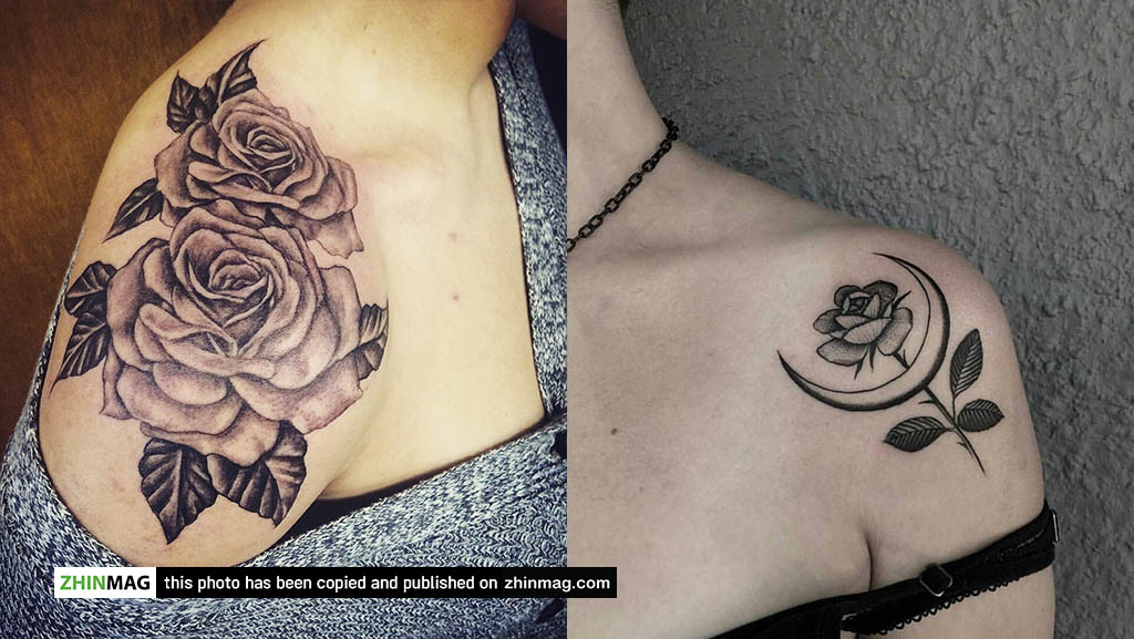 rose tattoo ideas shoulder